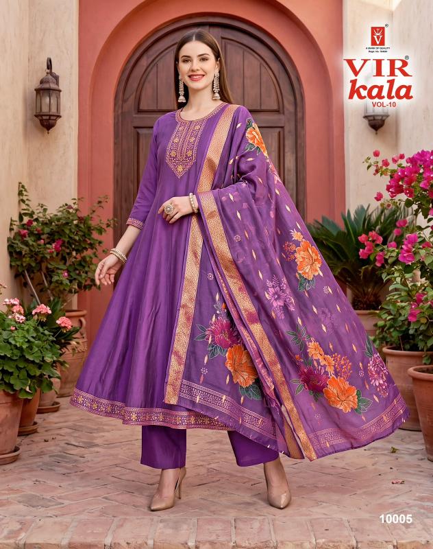 Vir kala vol 10 anarkali kurti wholesaler in ahmedabad